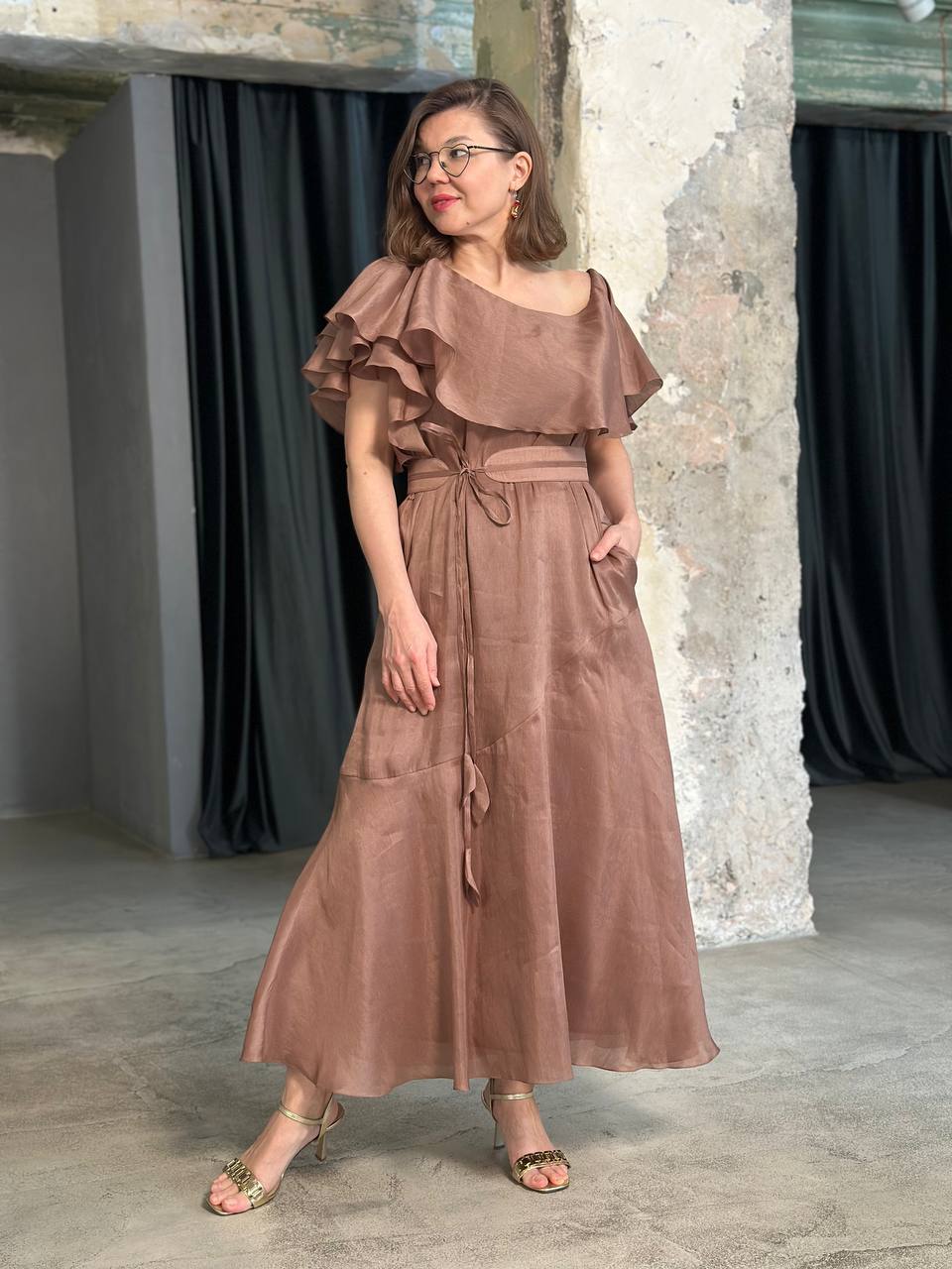 Платье с воланами SHATU 1065SH