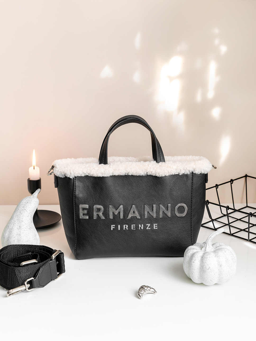 Сумка мини-тоут с мехом Vanessa ERMANNO SCERVINO 1989Er