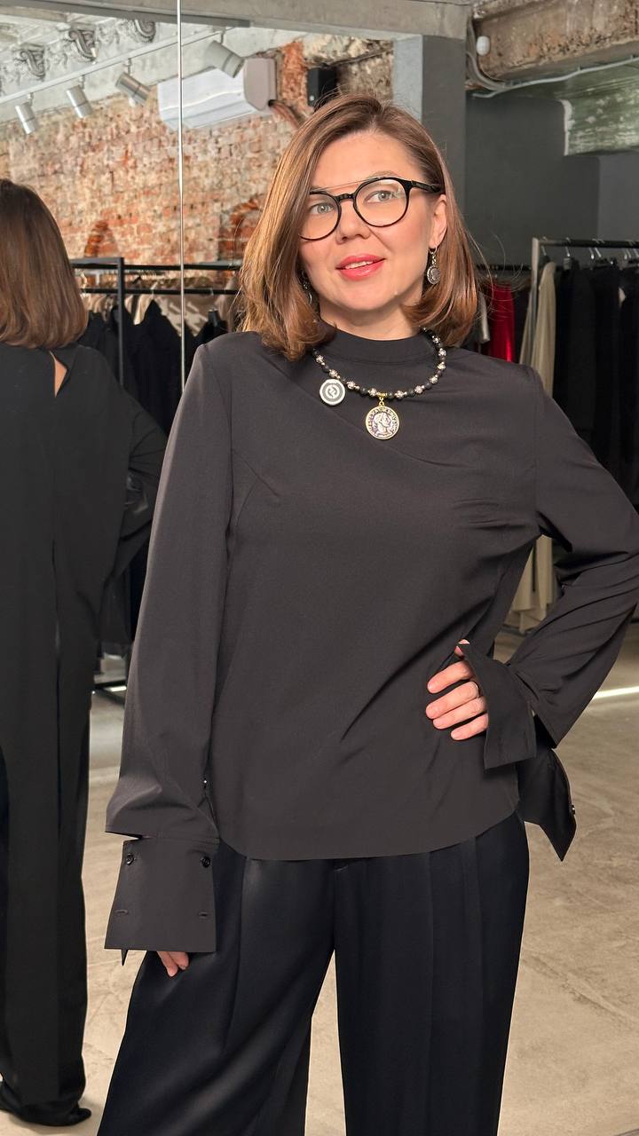 Блуза LZ с фалдами 6/1  IANIS CHAMALIDY  I442